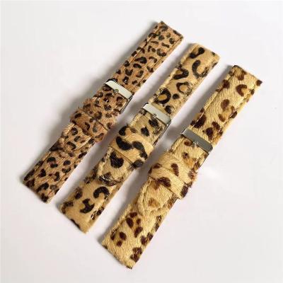 China Leopard Hair Fur Leather High Quality Custom Made Watch Band for sale