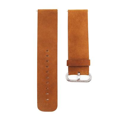 China Real Genuine Leather Smart Band Simple 22 23mm Fast Custom Custom High Quality Leather Watch Belt Strap For Fitbit Flame for sale