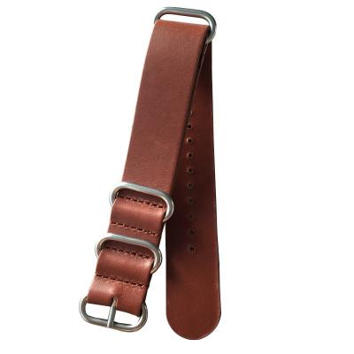 China One Piece Zulu Leather 14 Fitness Replacement OEM Shiny Oil High Quality ODM Leather Bands 16 18 20 22 24 26mm Watch Strap Leather for sale