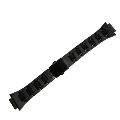 China Wholesale High Quality 16mm Black Plastic Removable Bead Link Watch Strap Band Replacement TPU for sale