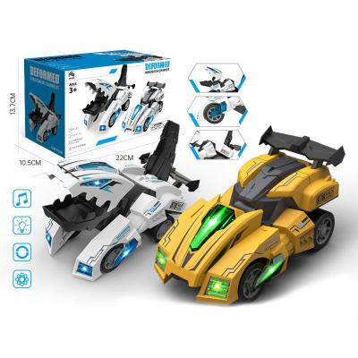 China Light Music 2 in 1 Electric Model Toy Boy Transform Toys Transforming Robot Car Dinosaur Deformation Car Sports Deformation Car for sale