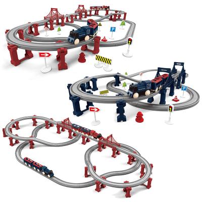 China Toy New Hottest 44 PCS 70 PCS 109 PCS Slotted Electric Train Railway Track Set Toy For Adults Children Collected Educational Plastic for sale