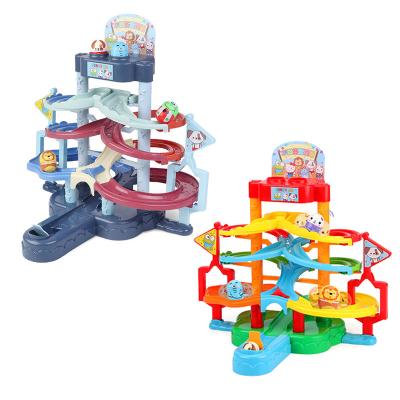 China Slot Toy Kids Music And Sounds Plastic Electric Roll Rocker Ball Slide Slot Parking Lot Assembling Toys For Children for sale