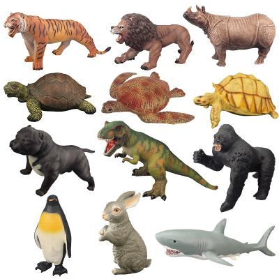 China Realistic Vinyl Elephant Wild Zoo Animals Vinyl Stuffed Cotton Animals Toys Collection Set Decor Figures Toys For Children for sale