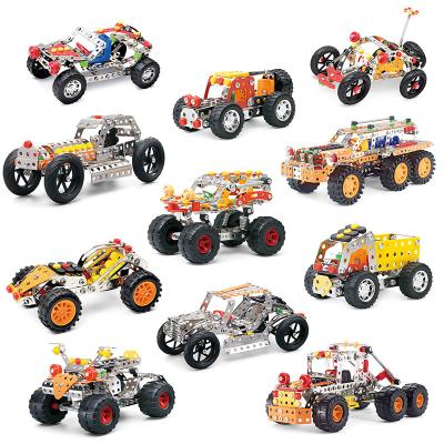 China Educational Multifunctional DIY TOY High Quality Mechanical Engineering DIY Metal Vehicle Building Blocks Assembly Model Toys For Children for sale