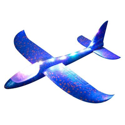 China Foam Inertial Foam EPP Airplane Toy 3D Kids Flat Model Airplane Outdoor Fun Toys 48cm Big Hand Throwing LED Light Airplane Toy for sale