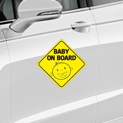 China Train Amazon Bestseller Baby On Board Car Decals Magnet Warning Sign Reflective Automobiles Safety Magnetic Sticker for sale