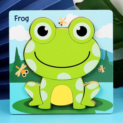 China Eductional Preschool Toys Hot Selling Lovely Children's Puzzle 3D Wooden Jigsaw Board Learning Toy Puzzle Game for sale