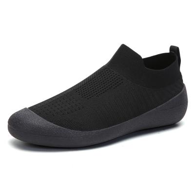 China Wholesale Fashion Trend Knitted Breathable Flat Top Unisex Outdoor Fitness Gym Shoes Men Casual Walking Yoga To Bump Shoes for sale