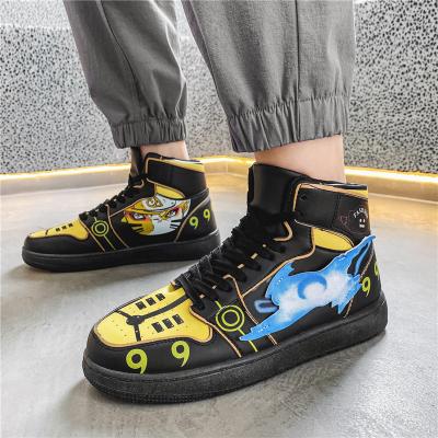 China Fashion Trend Anime 3D Style Fashion Men's Sports Shoes PU Tennis Sneakers Funny Narut Designer for sale