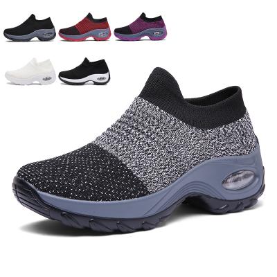 China CUSHIONING 2020 Wholesale Women's Running Shoes Slip On Mesh Fashion Lady Sneakers Platform Sports Sock Shoes Women Shoes for sale