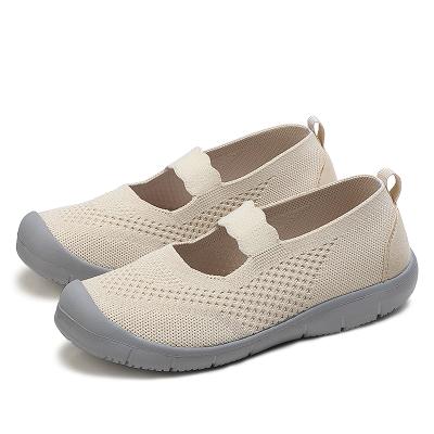 China 2020 Wholesale Anti-odor Women Hollow Out Mesh Slip On Breathable Mom Walking Dance Shoes Sneakers for sale