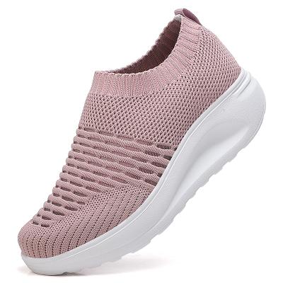 China CUSHIONING Wholesale Sock Shoes Walking Shoes Rocking Sports Shoes Slip On EVA Breathable Women Fashion Sneakers for sale