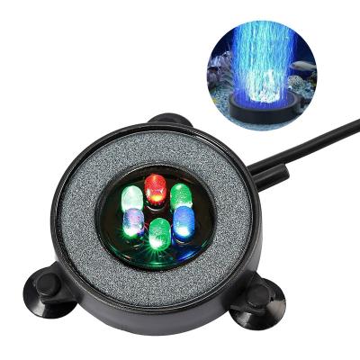 China Aquarium Bubble Light Air Stones Disk for Fish Tank with Color Changing LED Light Air Bubble Lamp Decoration for sale