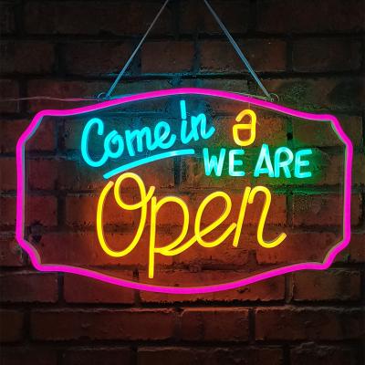 China 12V Store Background LED Acrylic Sign Board Customize Advertising Lights Neon Open-closed LED Sign Board for sale