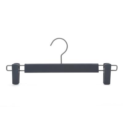 China DISPLAY factory direct sales soft touch painting plastic rubber coated hanger and hook with clips for panty and bottom for sale