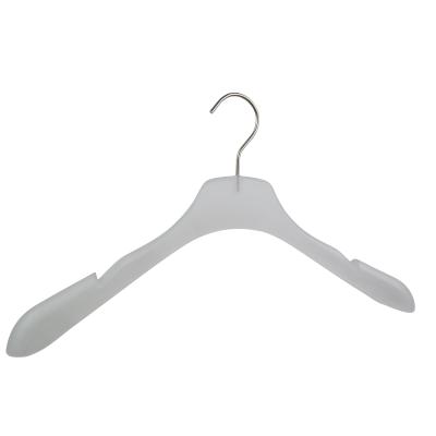 China Minimalist Fujian Chunshui Brand Custom 42cm ABS Recycle Material Sandblasting Plastic White Coat Hangers For Clothes for sale