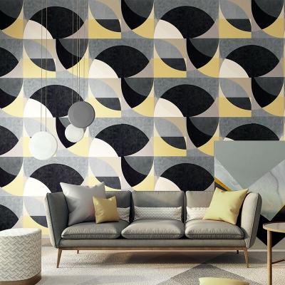 China Nordic EUROPE geometric interior design thicken 3D Matte Wall Papers Waterproof Vinyl wallpaper roll for living room background wall painting for sale