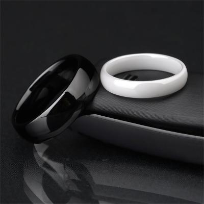 China New Fashion Anillo CLASSIC Ceramic Women Men Cool Couples Ring Deep Simple Classical Finger Jewelry for sale