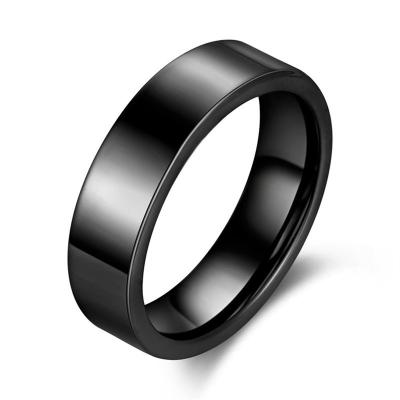 China Black White Fashion Women Wedding Engagement Couples Rings Anniversary Ceramic CLASSIC Simple Style Accessories With Smooth Surface for sale