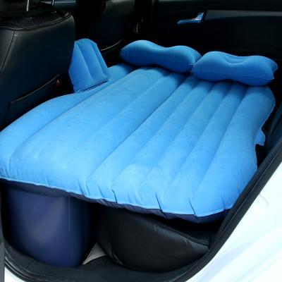 China Flocking Fabric Inflatable Car Travel Air Mattress Bed Universal For Seat Camping Multi Functional Air Mat Sofa Air Bed Pillow Outdoor for sale