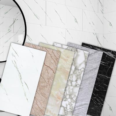 China 2022 Modern 3D Marbleize Tile Self Adhesive PVC Sticker Wholesale Waterproof Wall Sticker Oil Thickness Wallpaper Kitchen Bathroom Anti for sale