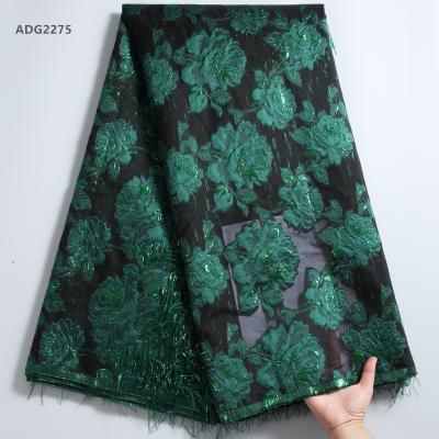 China Newest African French Tulle Jacquard Satin Pattern 3D Net Lace Fabric Brocade Sustainable Luxury Fancy Lace Fabric French Brocade Lace Fabric 2275 for sale