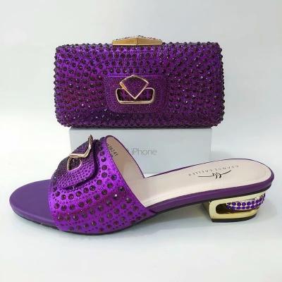 China Pumps New Arrival Purple Color Shoes And Bag Set 2019 African Shoes And Bags To Match Nigeria Bag For Party In Women for sale