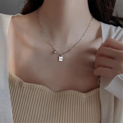 China Europe and America good luck letter pendant necklaces for men women girl valentines day gift white gold plated cute charm jewelry wholesale for sale