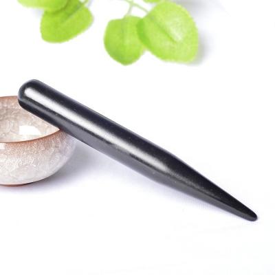 China Acupuncture Point Massage Guasha Pen Of Care for Body Shape of Dangle Charm Ball Bian Stone Facial Gua Sha Massager for sale