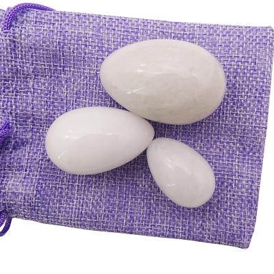 China Sex Products Jade Stone Egg for Women Kegel Exercise Natural White Jade Yoni Egg for sale