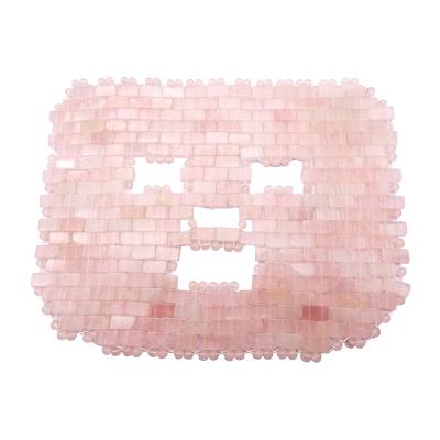 Cina Area di massaggio degli occhi 7,4 * 9,25 pollici Rose Quartz Giada Maschera Maschera naturale di pietra Mascherino per il viso per il sonno in vendita