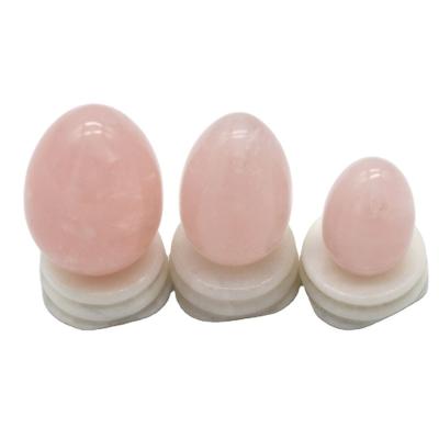 China Polished Rose Quartz Yoni Eggs Nature Gemstone Eggs for Sports Exercise Tools for sale