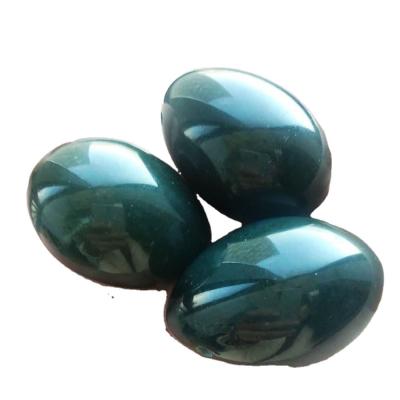 China Crystal Loose Beads Material Green Nephrite Jade Yoni Eggs for Vaginal Tightening and Strengthening for sale