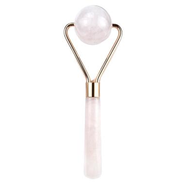 China Rose Quartz Facial Ice Roller Guasha 100% Natural Crystal Gua Sha Massager For Pink Beauty Tool Face Massage Pink Crystal for sale