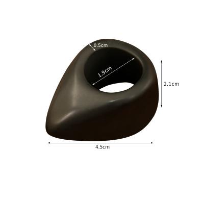 China Natural Black Bian Stone Gua Sha Massage Ring for Full-body Manual Acupoint Massager Hand and Foot Meridian Massage for sale