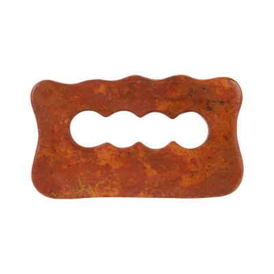 China Natural Red Bian Stone Scraping Board Full-body Massage Gua Sha Tool for Manual Body Muscle Relaxation and Stress Relief for sale