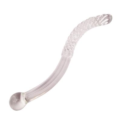 China Gesneden techniek 250 mm kristalglas dildo massagestok voor vrouwen Yoni wand stick Feng Shui stijl aangepast logo Te koop