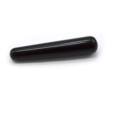 China 10*2cm Black Obsidian Yoni Wand Your Ultimate Tool for Women's Health and Massage for sale