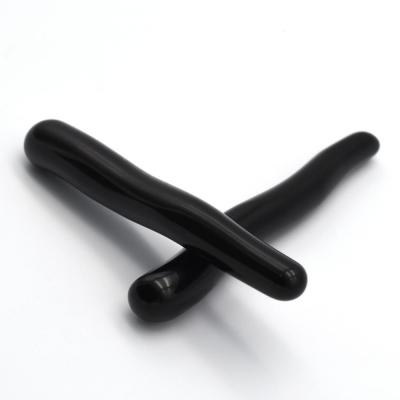 Cina Natura Gemstone Yoni Healing Wands Black Obsidian Curved Massage Wand per la Cura dei Cristalli femminili in vendita