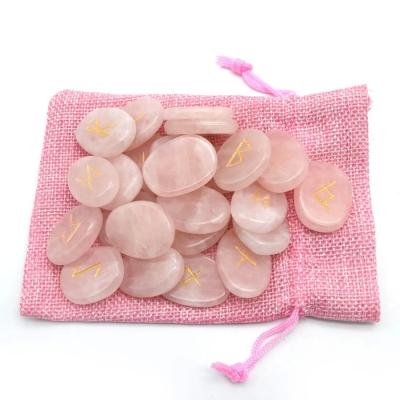 Chine 2024 Produits de tendance Rose Quartz Cristal Runes de divination Ensembles de pierre pour les jeux de divination à vendre