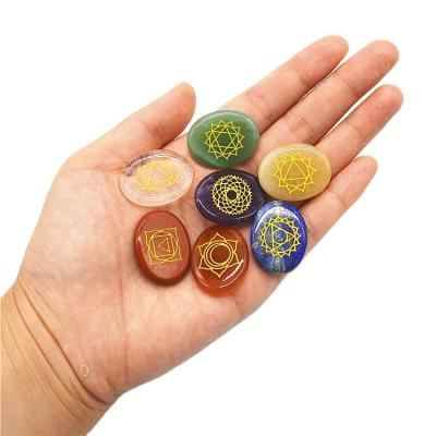 China Seven Chakra Stones Set for Body and Spirituality Healing Art Collectible Tumbled Crystals for sale