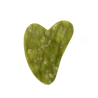 China Green Xiuyan Jade Gua Sha Stones for Face Massage Tool Infrared Physiotherapy Face Neck and Body Massage Area for sale