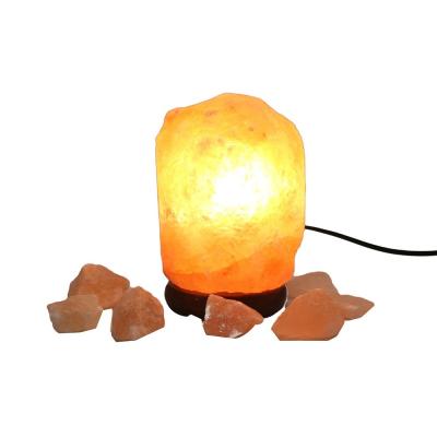 Cina Lampa di sale himalayana a base di legno massello personalizzabile USB con cristallo scolpito e tipo di scollatura a cristallo in vendita