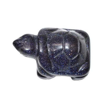 China Client's Requirement Mysterious Blue Carved Turtle Mini Figurine for Holiday Home Decoration for sale