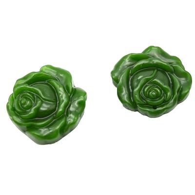 China Art Collectible Natural Nephrite Jade Carving Pendant Lucky Charm Rose Flower Design for sale