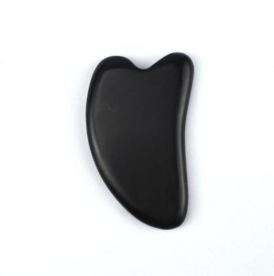 China 2024 Black Bian Stone Heart Shape Gua Sha Massage Tool Avaiable Logo Massager for Spa Relaxing Meditation for sale