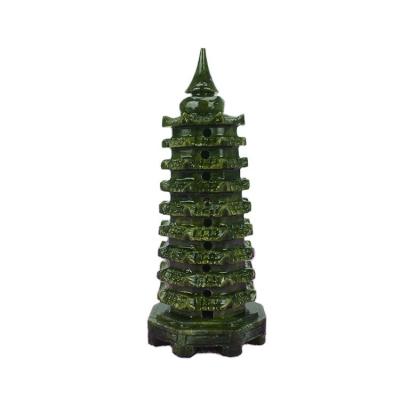 China Escultura exquisita zafiro natural jade Wenchang Torre para el Feng Shui modo de decoración No ABK-13 en venta