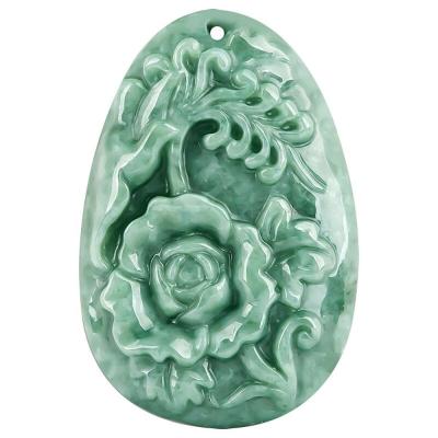 China Jadeit Pioen Bloem Magpie Hanger Jade Sweater Ketting Verbazingwekkende kunst Verzamelstuk Voor mannen en vrouwen Te koop