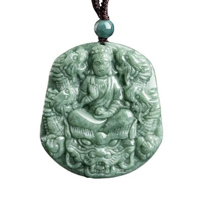 China Carved Natural Jade Nine Dragons Guan Yin Pendant Necklace A Unique Addition to Your Jewelry Collection for sale